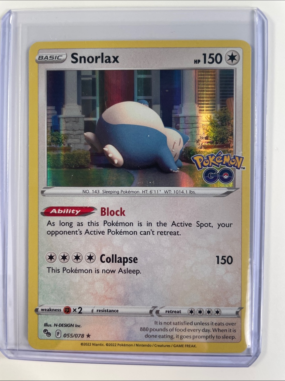 Pokemon Snorlax Holographic Promo Card - Yellow Border
